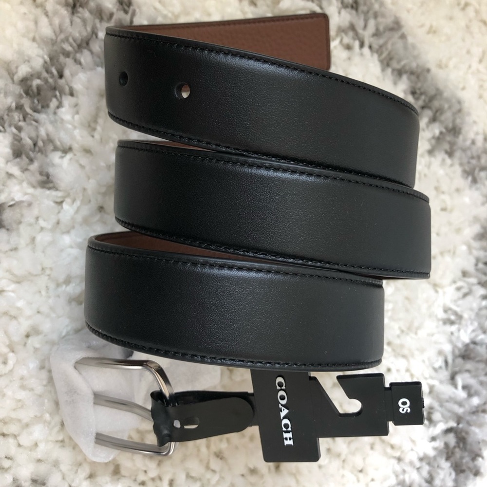 Coach genuine leather belt reversible, black and brown